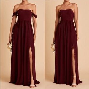 NWOT Birdy Grey August Convertible Maxi Dress Cabernet Strapless Wedding Large